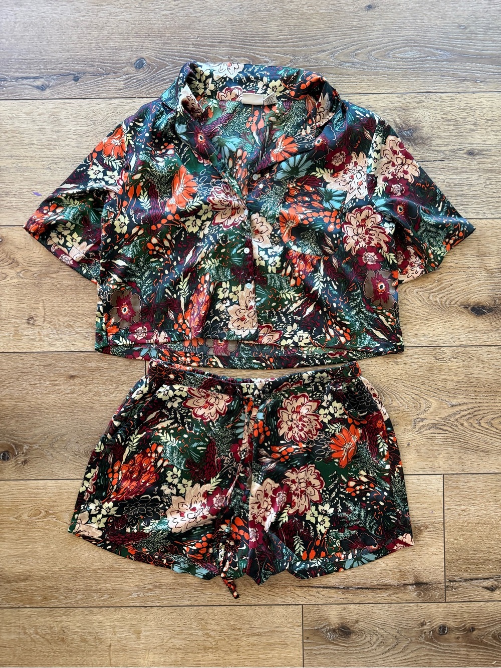 Rachel Zoe Dark Botanical Jungle Pajama Set